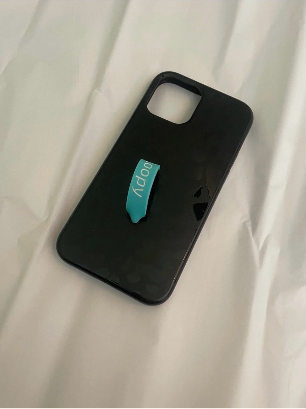 Loopy Case Black Phone Case with Teal Loop Grip